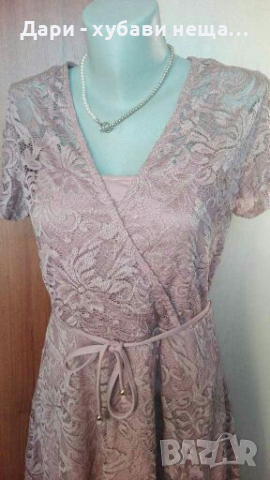 Нежна рокля в цвят пепел от рози🍀❤M,M/L❤🍀 арт.4075, снимка 2 - Рокли - 36151446