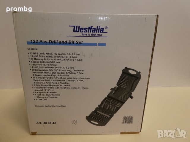 Westfalia свредла, вложки, битове, гедоре 1/4 инча, 122 ч., Германия, снимка 5 - Куфари с инструменти - 41538597