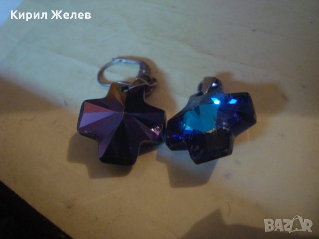СТАРИ СРЕБЪРНИ ОБЕЦИ СРЕБРО 925 и ЦВЕТЕН СКЪПОЦЕНЕН КРИСТАЛ Подходящи и за МЕДАЛЬОНЧЕТА 25105, снимка 14 - Обеци - 35782138