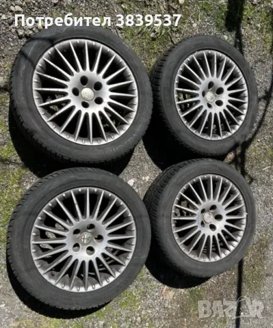 Оригинални джанти за Alfa Romeo 159 / Brera 17" 5x110 с гуми Vredestein 225/50/17, снимка 6 - Гуми и джанти - 55952352