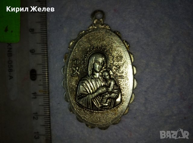 СТАРА ГРЪЦКА ИЗТОЧНОПРАВОСЛАВНА СРЕБРИСТА МЕТАЛНА НАГРЪДНА ИКОНКА 38832, снимка 8 - Антикварни и старинни предмети - 42116460