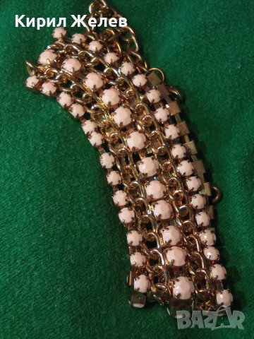 РАЗКОШНО КОЛИЕ ОГЪРЛИЦА КАМЪНИ ФАСЕТ ПОЗЛАТА 2360, снимка 5 - Колиета, медальони, синджири - 29767216