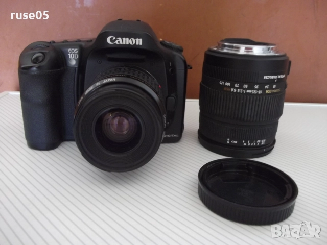 Фотоапарат "Canon DS6031 EOS 10D" с два обектива, снимка 2 - Фотоапарати - 51527475