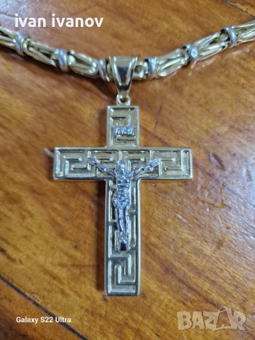 Златен Ланец с Кръст, снимка 6 - Колиета, медальони, синджири - 41679197