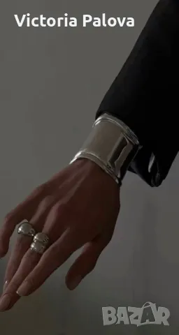 Модерна широка гривна Франция, снимка 6 - Гривни - 48865850