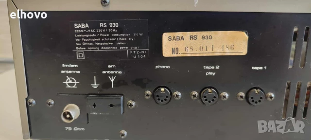 Ресивър SABA RS 930, снимка 4 - Ресийвъри, усилватели, смесителни пултове - 51414622