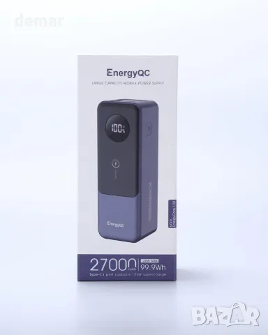Външна батерия EnergyQC 120W 27000mAh Power Bank USB C 3-Port 99.9Wh PD, снимка 8 - Външни батерии - 47436603