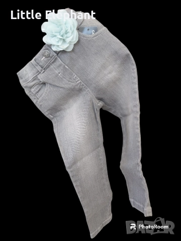 Ластични сиви дънки за 2-3 год мом,пеперудка,Англия/нови