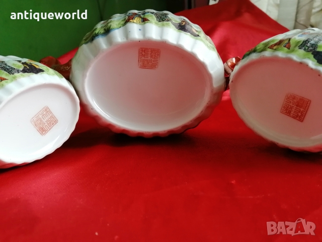 Китайски Костен Порцелан Комплект за Чай ,Маркиран!, снимка 5 - Антикварни и старинни предмети - 36062441
