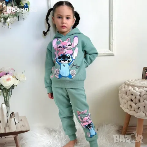 Комплект момиче дълъг ръкав вата Stitch