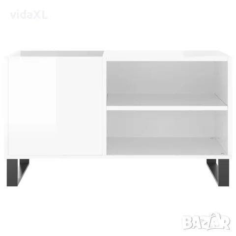 vidaXL Шкаф за грамофонни плочи бял гланц 85x38x48 см инженерно дърво, снимка 4 - Шкафове - 56148134