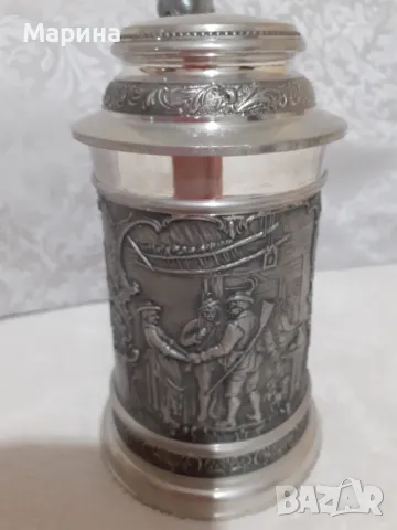 Халба от калай, 600 мл.,18,5 см, Antik * Vintage #49, снимка 3 - Антикварни и старинни предмети - 47984964