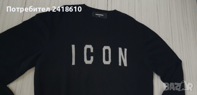 DSQUARED2 ICON  Wool Knit Mens Size XL/2XL  ОРИГИНАЛ! Мъжки Вълнeн тънък Пуловер!, снимка 10 - Пуловери - 52028485