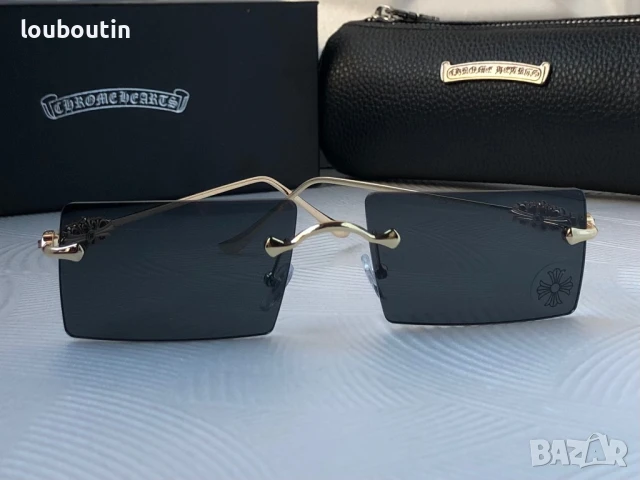 CHROME HEARTS мъжки слънчеви очила правоъгълни, снимка 6 - Слънчеви и диоптрични очила - 50741455