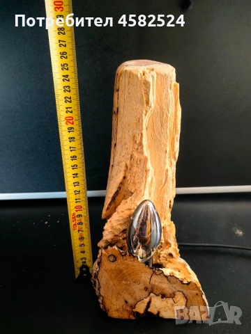 Дървена нощна лампа, снимка 7 - Настолни лампи - 52511955