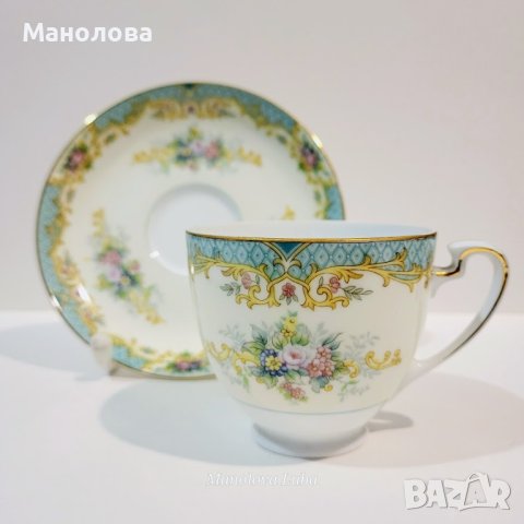 Японска порцеланова чаша с чинийка „Noritake“., снимка 5 - Колекции - 44252001