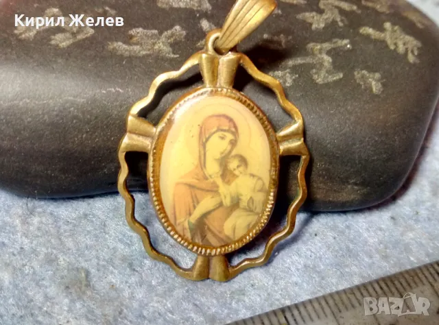 СТАРА АЖУРНА БРОНЗОВА ИЗТОЧНОПРАВОСЛАВНА ИКОНКА ПРЕСВЕТА БОГОРОДИЦА с МЛАДЕНЕЦА 77681, снимка 3 - Антикварни и старинни предмети - 48161186