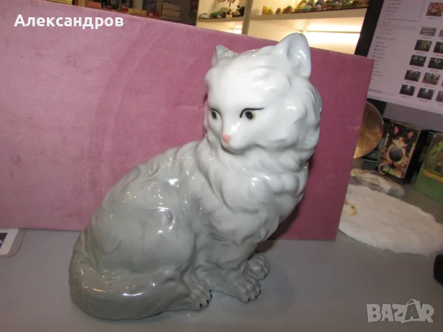 Порцеланова котка 21см. , снимка 4 - Статуетки - 56361819