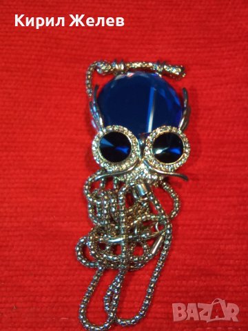 КРАСИВО КРИСТАЛНО СРЕБРИСТО БУХАЛЧЕ ФИГУРАЛЕН АРТ МЕДАЛЬОН с ВЕРИЖКА 8779, снимка 9 - Колиета, медальони, синджири - 36245891