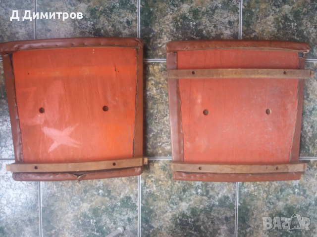 Стари кожени седалки за столове от 60те, снимка 4 - Антикварни и старинни предмети - 36296124