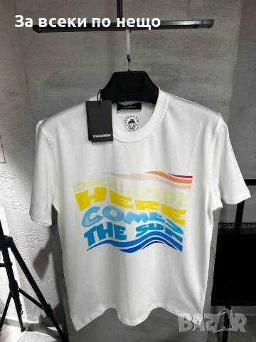 DSQUARED2 Мъжка Бяла Тениска👕Мъжка Блуза С Къс Ръкав В Бял Цвят Дискуаред2 Код MensPoint39