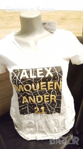 Тениска с надпис Alexander Mqueen, снимка 3 - Тениски - 35896745