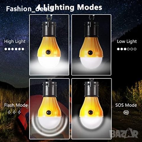 Нови 5 броя LED Къмпинг светлини лампи 4 светлинни режима Къмпинг Туризъм, снимка 8 - Лед осветление - 41802279