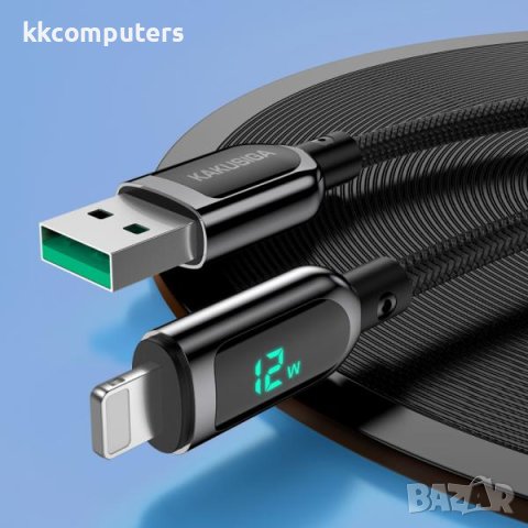 KAKUSIGA Display USB - Lightning (iPhone), Кабел, 1.2m, KSC-599 / Черен / Баркод : 2402301, снимка 2 - USB кабели - 40397648