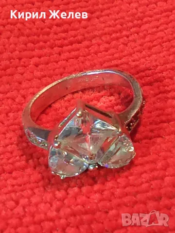 ВЕЛИКОЛЕПЕН СЪРЦЕВИДЕН СКЪПОЦЕНЕН СРЕБЪРЕН ПРЪСТЕН РОДИРАНО СРЕБРО 925 с ЛАБОРАТОРЕН МОЙСАНИТ 26428, снимка 14 - Пръстени - 46296893