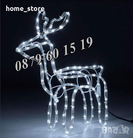 Коледен светещ елен, коледна украса, жълта, бяла или синя светлина