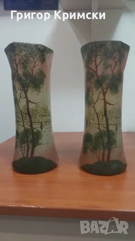 Стари ловджийски вази 2бр,височина-28см.цена за 2бр.-200лв, снимка 3 - Вази - 48804726
