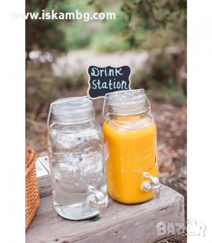 СТЪКЛЕН РЕТРО БУРКАН ЗА НАПИТКИ С КАНЕЛКА - код 2 литра, снимка 5 - Други стоки за дома - 33976778