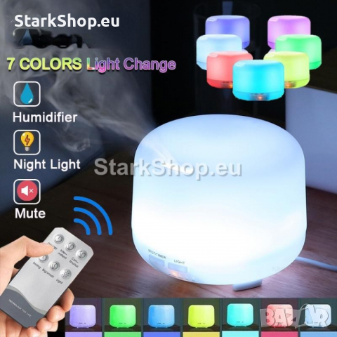 Ултразвуков LED Арома дифузер с дистаницонно – 500ml, снимка 3 - Овлажнители на въздух - 36286719