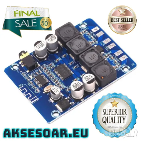 Висококачествен 2x45W 12V 24V Стерео Hi-Fi аудио Bluetooth Цифров усилвател Клас D мощен и компактен, снимка 16 - Ресийвъри, усилватели, смесителни пултове - 47510833