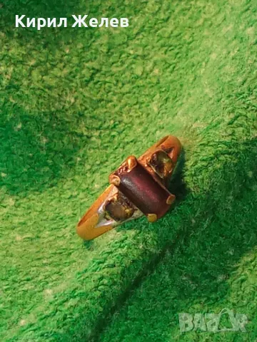 СТАРИНЕН СКЪПОЦЕНЕН МЕДЕН ПРЪСТЕН с АМЕТИСТ и ОЛИВИН РЪЧНА АР НУВО ИЗРАБОТКА 44388, снимка 12 - Антикварни и старинни предмети - 46423721