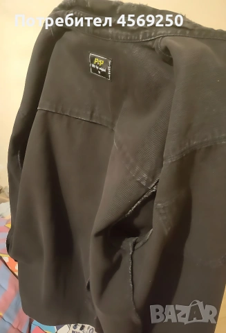 Модерна мъжка дънкова риза P?P – Черна, Накъсан ефект (Размер M), снимка 3 - Ризи - 53837357