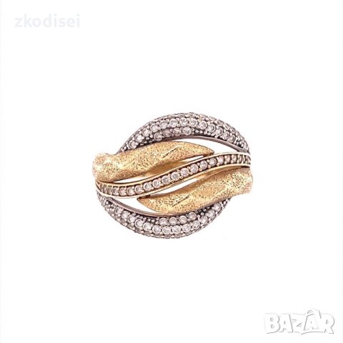 Златен дамски пръстен 3,93гр. размер:58 14кр. проба:585 модел:18276-1, снимка 1 - Пръстени - 41565020