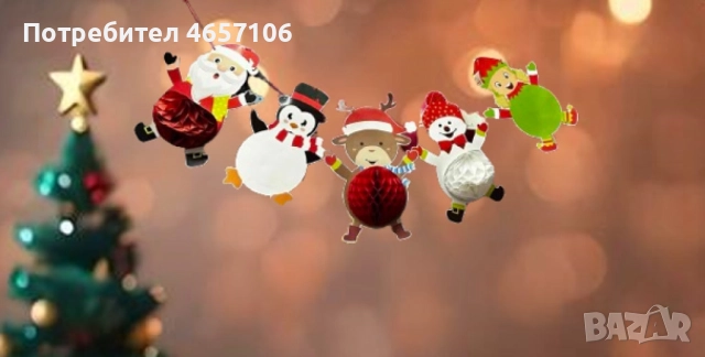 Коледни парти хартиени декорации, снимка 2 - Други - 52494676