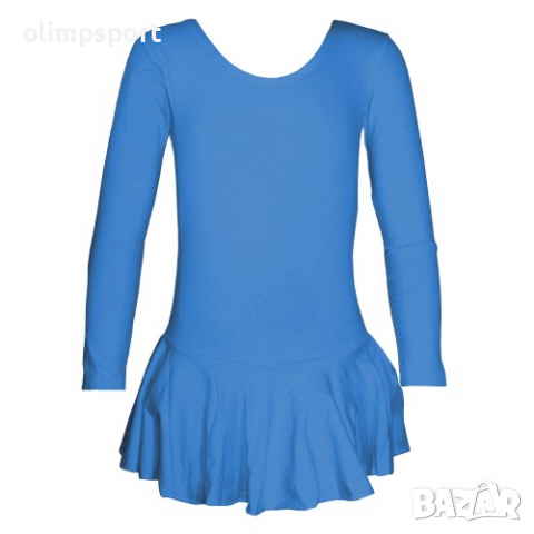 Детско трико с дълъг ръкав и поличка. Подходящо за художествена гимнастика, танци, балет и мажоретки