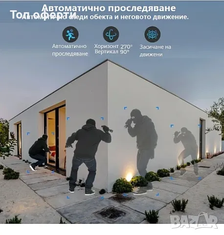 Двойна камера за двупосочно видеонаблюдение през телефон с 4К резолюция, снимка 6 - Камери - 48825219