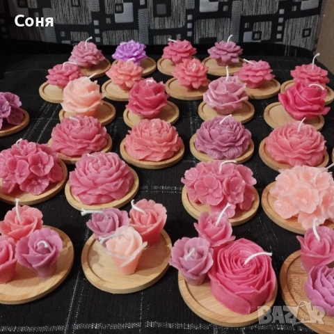 Ароматни восъчни свещи - цветя и рози  различни цветове, снимка 2 - Романтични подаръци - 53168815