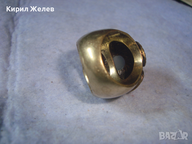 ПОЗЛАТЕН ЕМАЙЛИРАН БРОНЗОВ ЕТНОГРАФСКИ СТИЛ МАСИВЕН ПРЪСТЕН 22960, снимка 15 - Пръстени - 36410806