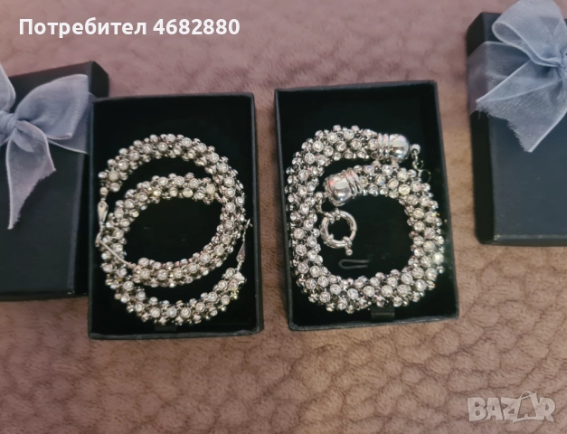 Комплект обеци и гривна, нови, снимка 2 - Обеци - 52794688