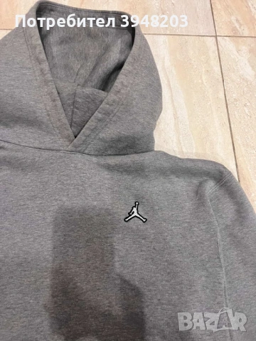 Jordan сив суичър с качулка, снимка 2 - Суичъри - 53803935