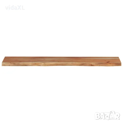 vidaXL Стенен рафт, 120x20x3,8 см, правоъгълен, масив акация, жив ръб, снимка 4 - Етажерки - 56147315