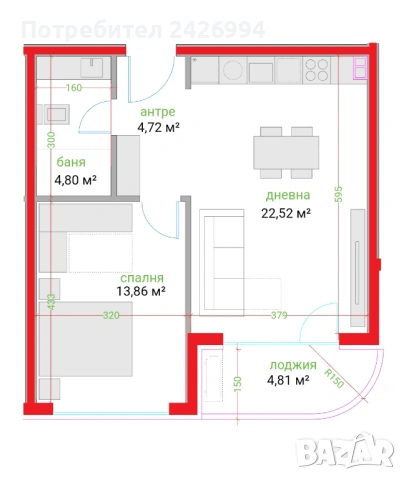 Двустаен Варна Сити Парк Юг Плюс, снимка 3 - Апартаменти - 53768764