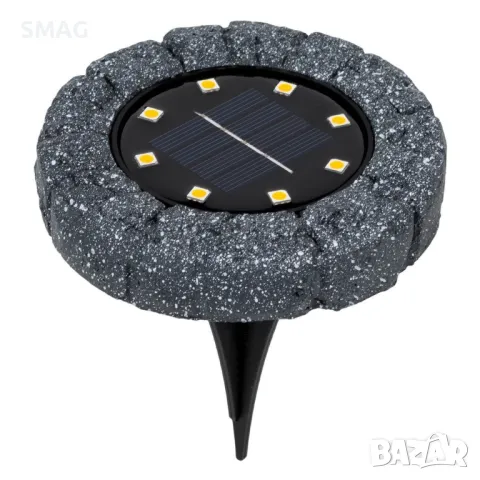 Соларна лампа за морава Stone Design 8 LED Ø11x2cm S_1193282