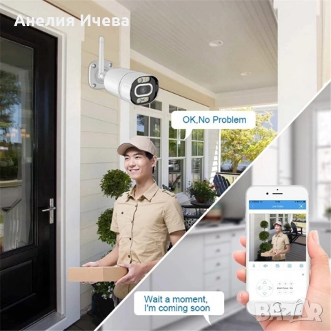 Външна 3MPX WI-FI камера с метален корпус нощно виждане до 40м, вграден микрофон и говорител , снимка 4 - Други - 51471421