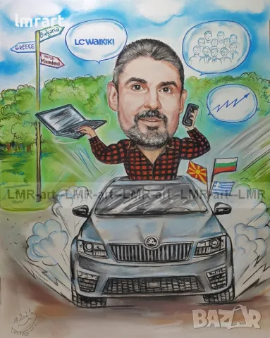 Рисувам ръчно КАРИКАТУРИ,ШАРЖ с пастели и моливи, снимка 9 - Картини - 54799175