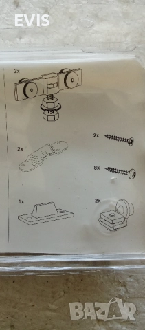 К-т механизъм Hettich за плъзгаща врата на гардероб и др.,до 40кг., снимка 3 - Други - 51759017